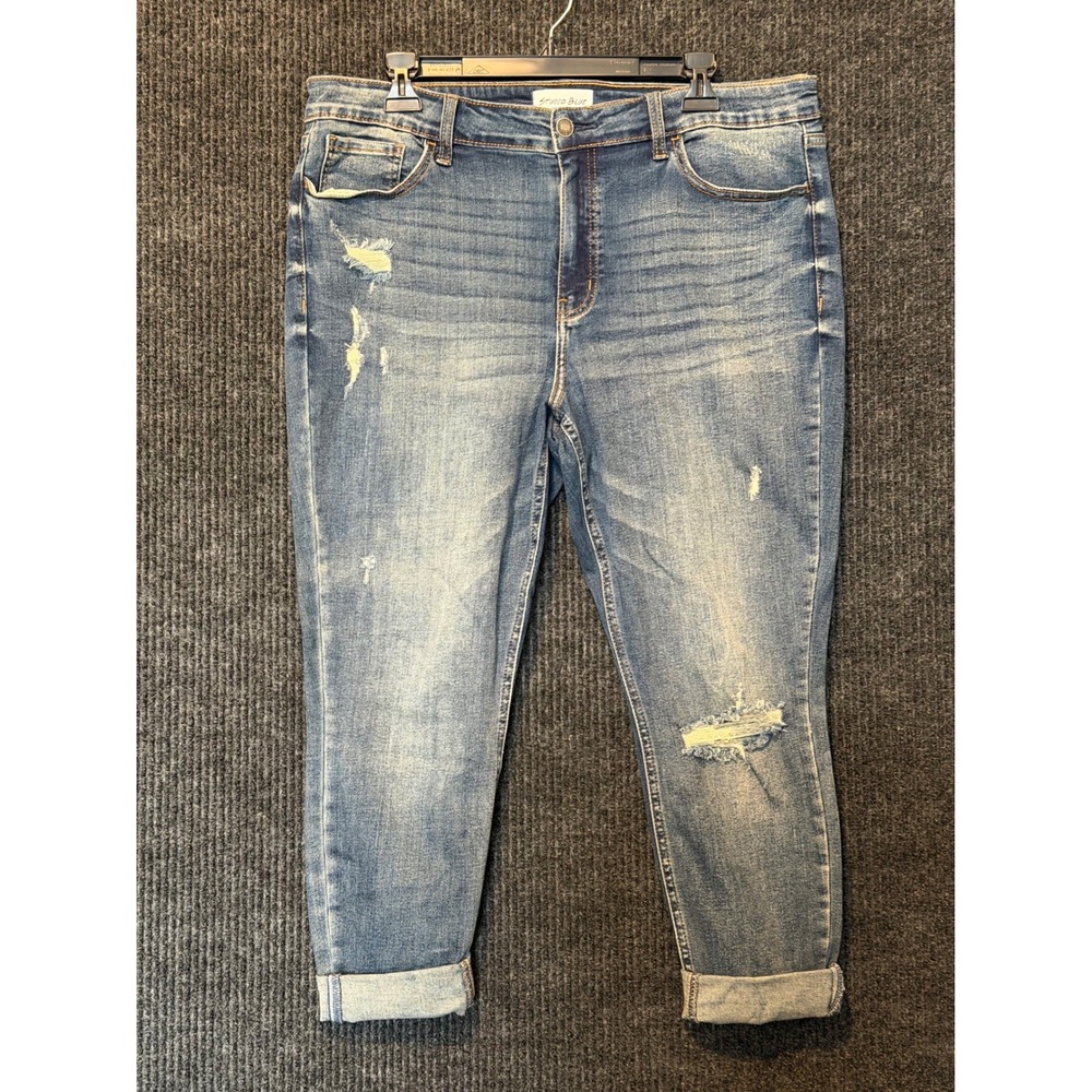 Studio Blue Los Angeles Distressed Skinny Jeans Medium Wash Size 33 High Rise